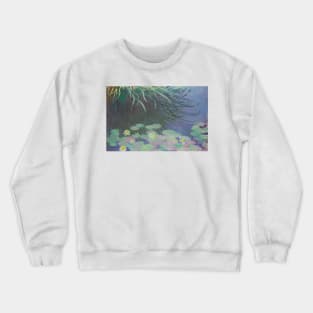 Nympheas Avec Reflets De Hautes Herbes by Claude Monet Crewneck Sweatshirt